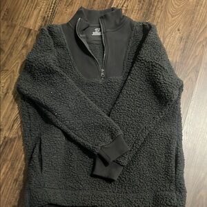 Aerie Black Sherpa Pullover